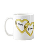 Entwined Gold Hearts Bride and Groom Coffee Mug