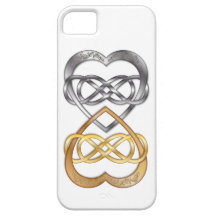 Entwined Hearts Double Infinity Silver/Gold iPhone 5 Cases