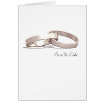 Entwined Rings Gold BLK - Save the Date Card