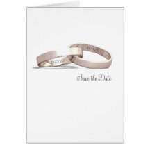Entwined Rings Gold NI - Save the Date Card