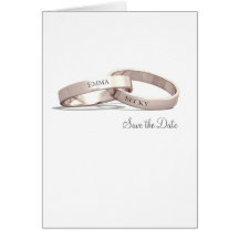 Entwined Rings Gold - Save the Date Card