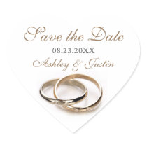 Entwined Rings Save the Date Sticker
