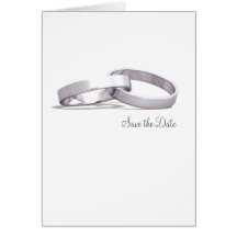 Entwined Rings Silver BLK - Save the Date Card