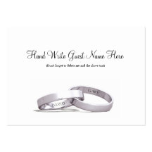 Entwined Rings Silver NI - Place Cards Business Card Templates