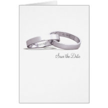 Entwined Rings Silver NI - Save the Date Card