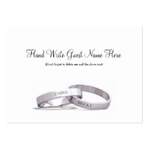 Entwined Rings Silver  - Place Cards Business Card Template