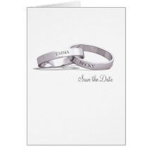 Entwined Rings Silver - Save the Date Card