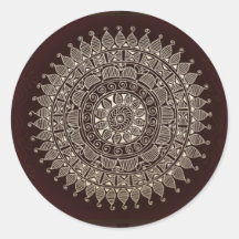 Envelope seals with Indian decoration Round Stickers