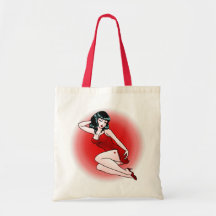 Enviro-Friendly Bag Pinup Girl Retro Tote Bag
