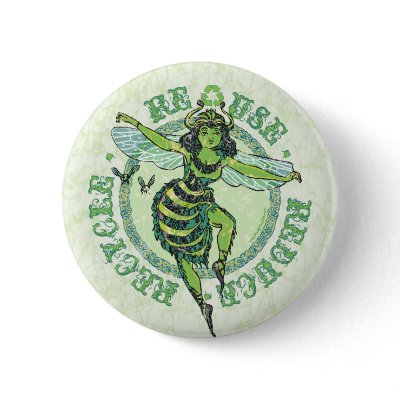 Enviro Green Bee Earth Day Gear Buttons by EarthdayGear