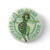 Enviro Green Bee Earth Day Gear Buttons