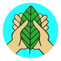 ENVIROMENTAL HANDS ROUND STICKERS