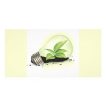 Environment Lightbulb greens plants soil causes en Customized Photo Card