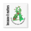 Environmental Awareness Flower Ribbon 3 magnets