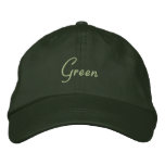 Environmental Baseball Cap 'Green' embroidered hats