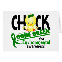 Environmental Chick Gone Green 2 Greeting Cards