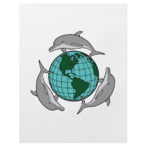 environmental globe and dolphins design custom flyer