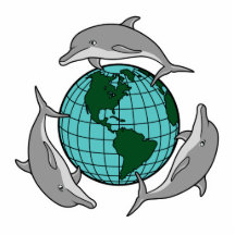 environmental globe and dolphins design acrylic cut out