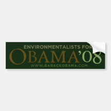 Environmentalists for Obama 08 Bumper Sticker