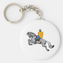 épée et bouclier templar de cheval d'équitation de porte-clé
