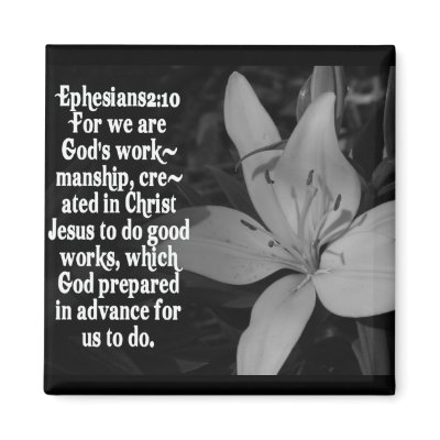 EPHESIANS 2:10 BIBLE SCRIPTURE QUOTE FRIDGE MAGNETS by scriptures