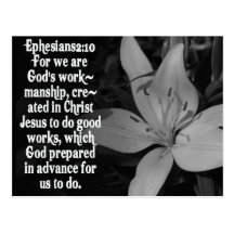 EPHESIANS 2:10 BIBLE SCRIPTURE QUOTE POSTCARDS