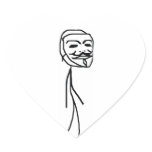 Epic Fail Guy Heart Stickers