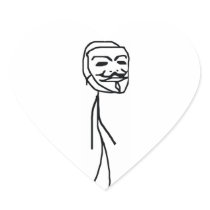 Epic Fail Guy Heart Stickers