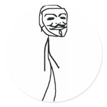 Epic Fail Guy Round Stickers