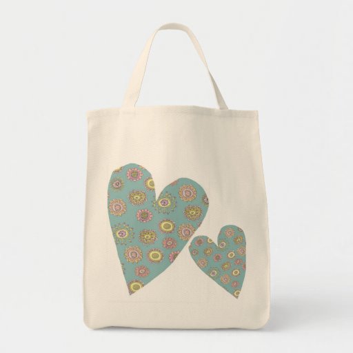 épicerie fourre-tout de coeur de doodleflower sacs