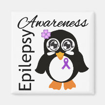 Epilepsy Awareness Penguin Fridge Magnet