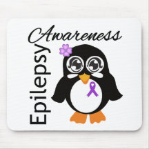 Epilepsy Awareness Penguin Mousepad