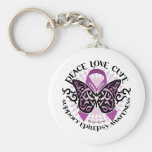 Epilepsy Butterfly Tribal Key Chain