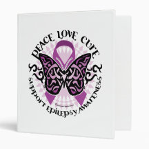 Epilepsy Butterfly Tribal Vinyl Binder