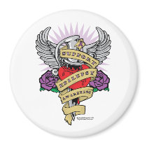 Epilepsy Dagger and Heart Tattoo Refrigerator Magnets