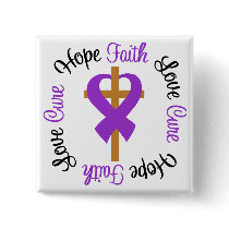 Epilepsy Faith Hope Love Cross Buttons