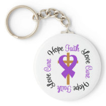 Epilepsy Faith Hope Love Cross Keychains