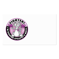 Epilepsy Fighter Cat Business Card Template