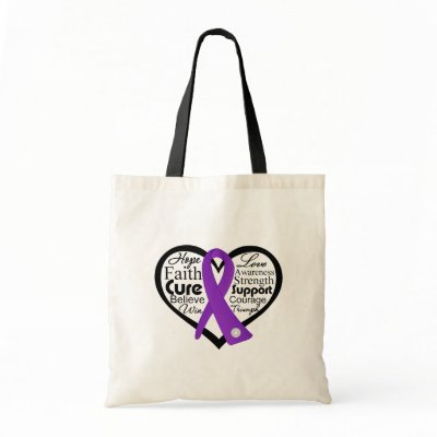 Epilepsy Heart Ribbon Collage Tote Bags by diseaseapparel