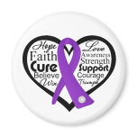 Epilepsy Heart Ribbon Collage Refrigerator Magnets