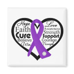 Epilepsy Heart Ribbon Collage Fridge Magnets