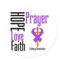 Epilepsy Hope Love Faith Prayer Cross Stickers