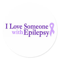 epilepsy love round sticker