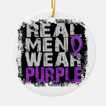 Epilepsy Real Men Wear Purple Christmas Ornaments