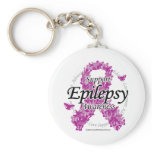 Epilepsy Ribbon of Butterflies Keychain