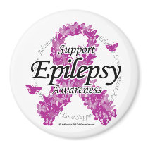 Epilepsy Ribbon of Butterflies Fridge Magnet