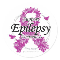 Epilepsy Ribbon of Butterflies stickers