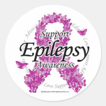 Epilepsy Ribbon of Butterflies Sticker