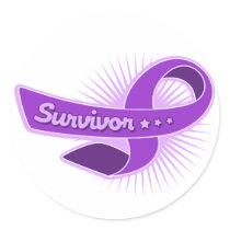 Epilepsy Survivor Ribbon Round Sticker