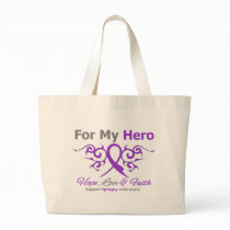 Epilepsy Tribal Ribbon Hero Tote Bags